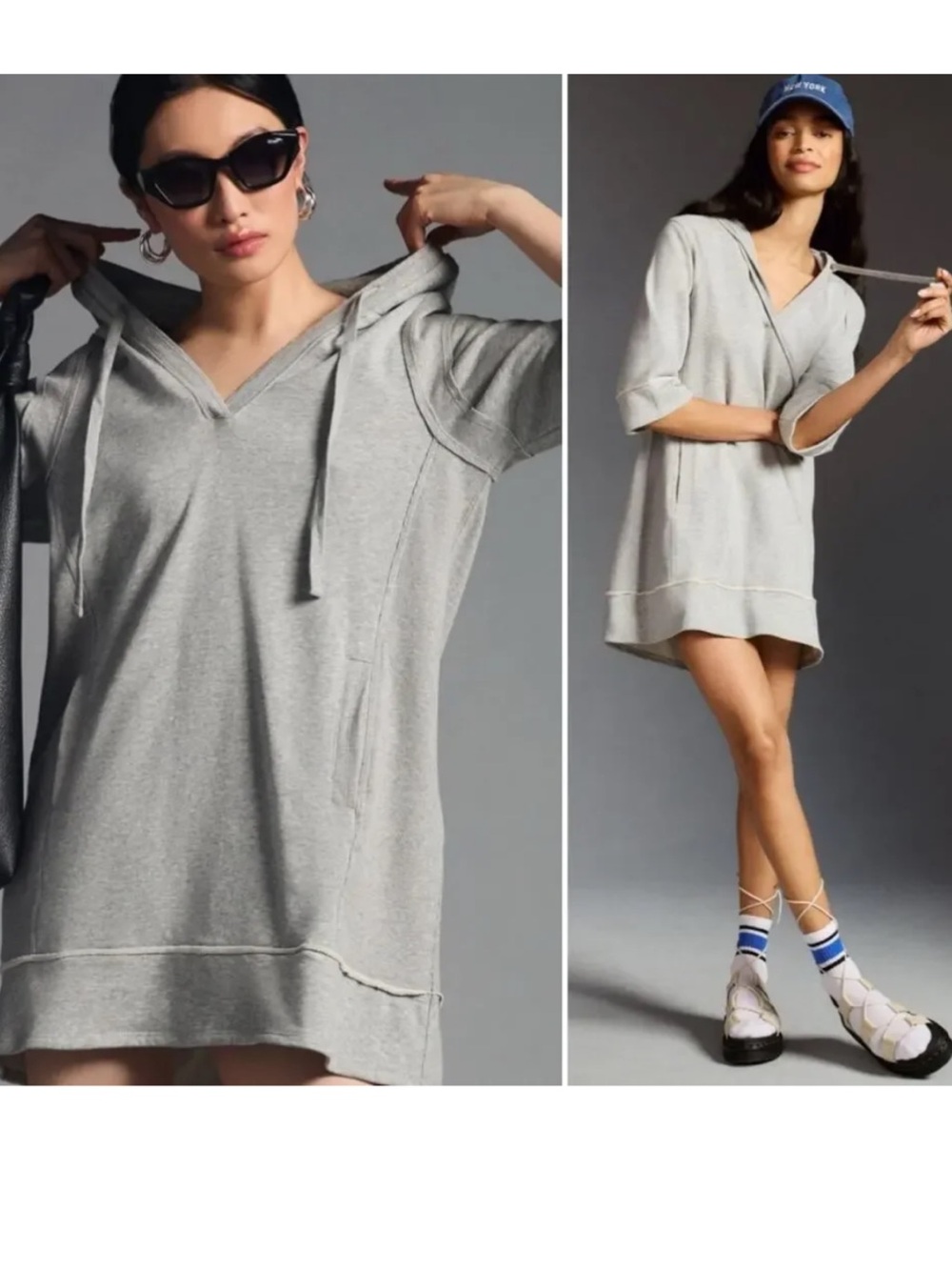 Daily Practice Anthropologie Sport Hoodie Mini Dress Gray XXS